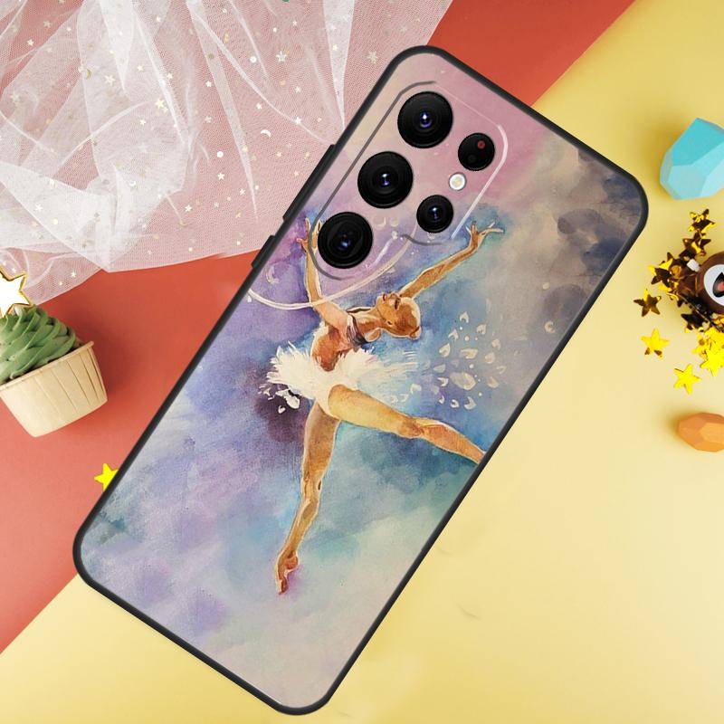 Gymnastics Oil Painting Phone Case For Samsung Galaxy S25 S26 Ultra S21 S20 S22 S23 Ultra S10 Plus S24 FE Cover Coque