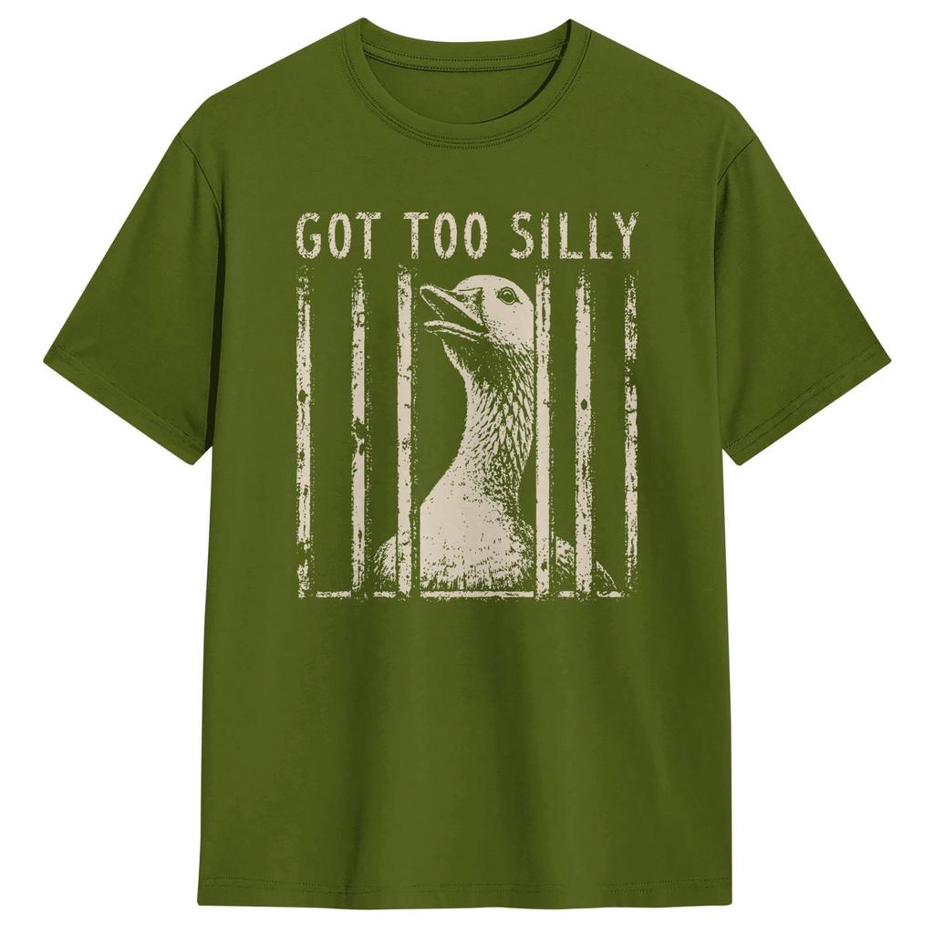 Oversized Tshirt Summer Funny Got Too Silly Goose Meme Hip Hop Tshirts Pure Cotton Tshirt For Unisex Y2k Fun Pattern Top Tees