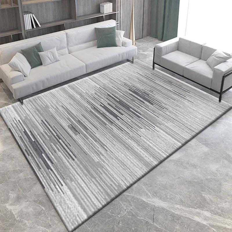 High-End Living Room And Bedroom Large Area Warmth Carpet, Gray Simple Floor Mat, Easy To Clean Home Decoration