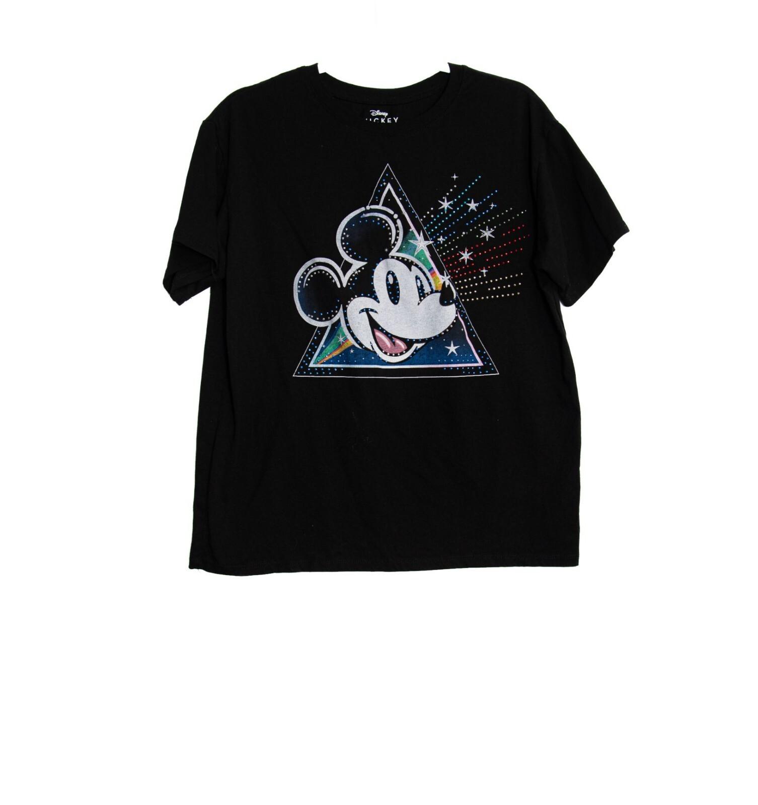 Disney Mickey Mouse Black Graphic T-Shirt Size L 1113 M