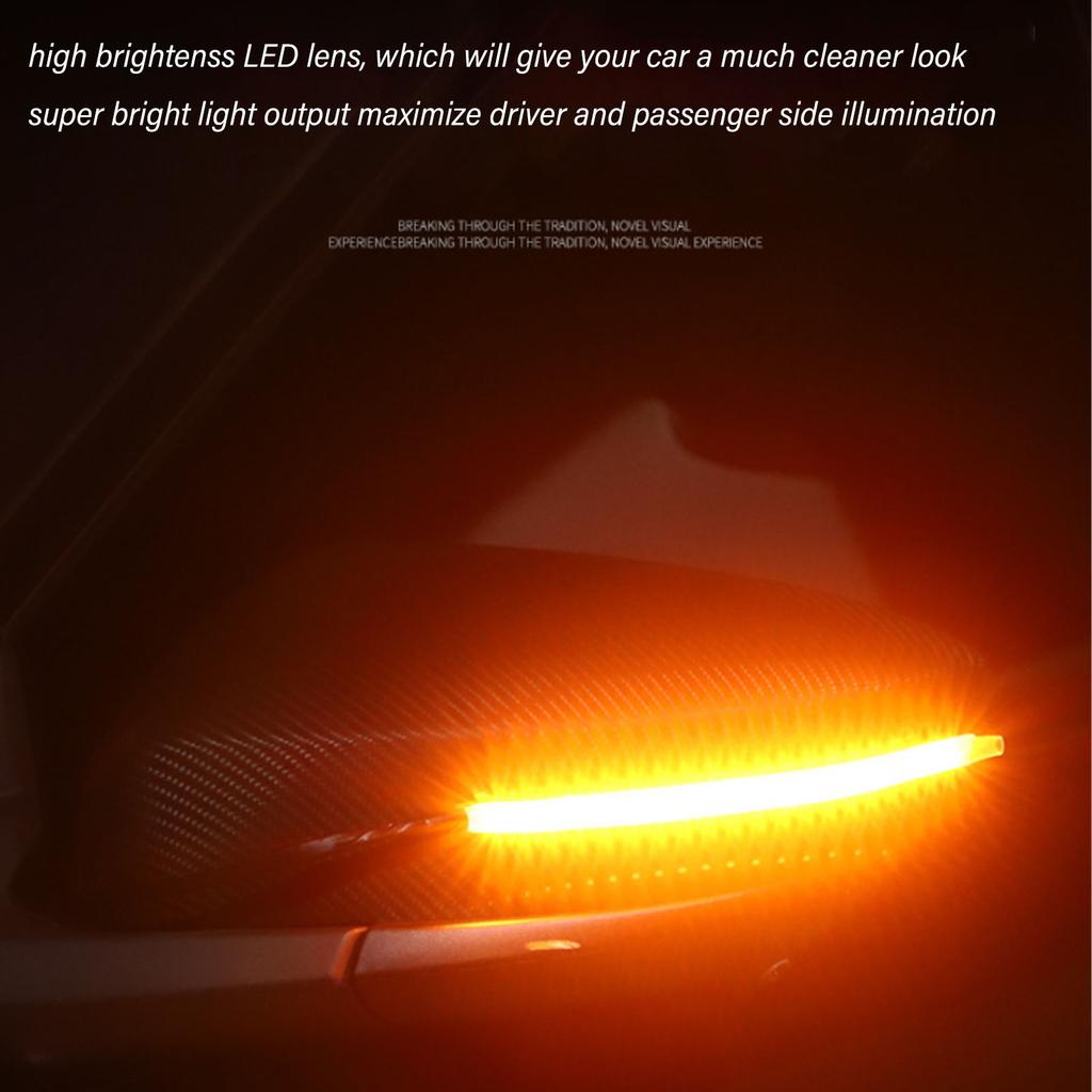 2 Pcs 12V Side Mirror Turn Signal Lights Rear View Mirror Streamer LED Strip Warning Indicator Reflector Universal Fit