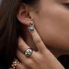 European and American Stainless Steel Multi-layer White Diamond Ring Stacking Niche Design Ring Titanium Steel First Ring