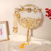 Bride Hand Held Fan Decoration Wedding Bridal Group Fan Handmade Chinese Vintage Flower Fan Photography Ornaments