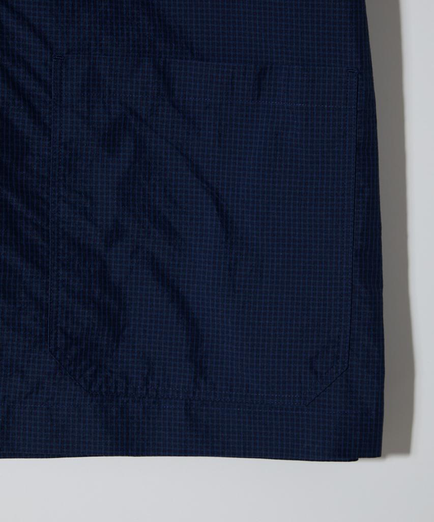 Holliseon Joshua Small Check Shirt Jacket Navy