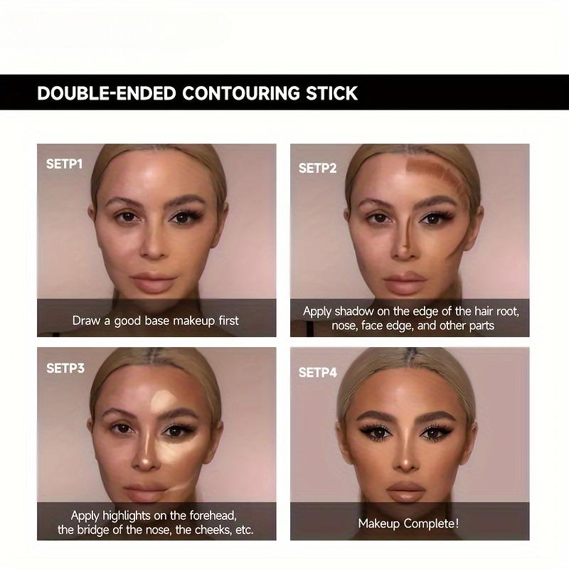 Dual-Tone Liquid Contour Stick for All Skin Tones, Matte Finish, Waterproof and Sweatproof, Lightweight Concealer for Natural Look