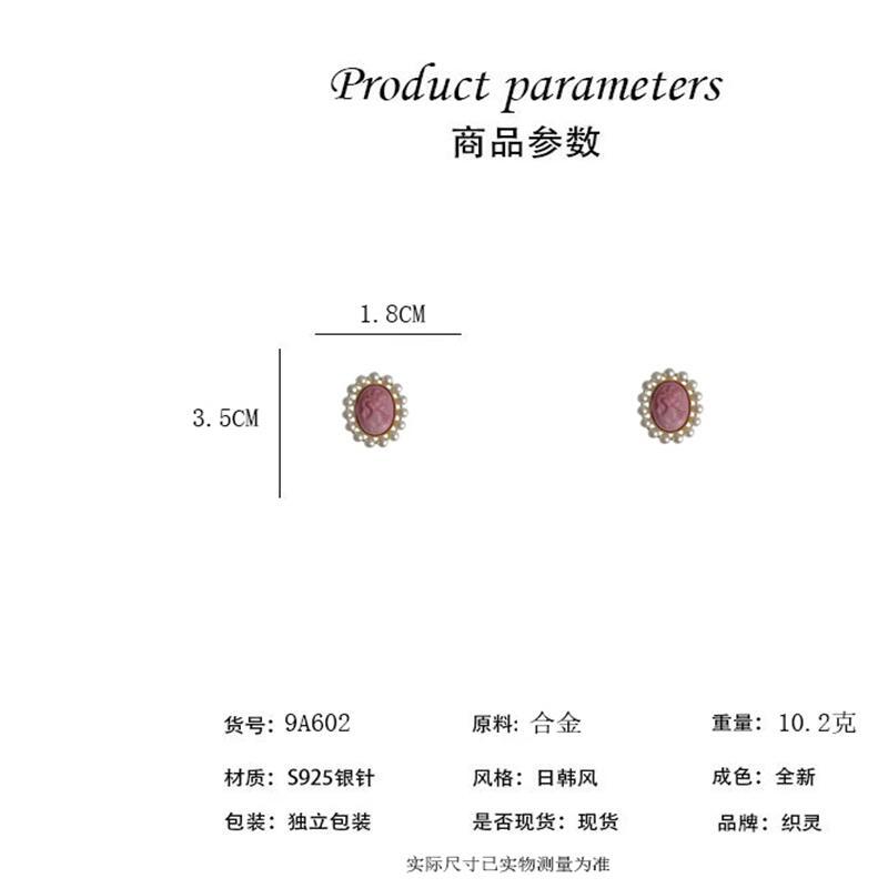 French Style Geometric Earrings High End Luxury Pearl Head Portrait Earrings Artistic Retro Round Shape Women Elegent Jewelry