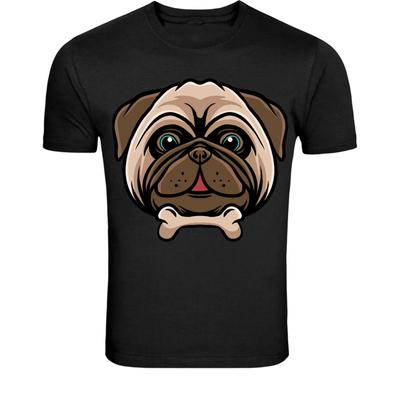 Süßes Mops Hundegesicht T-Shirt - Lustiges Cartoon Welpen Grafik Tee