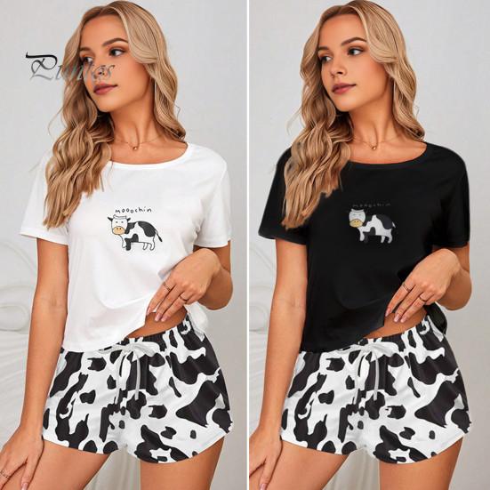 Pyjama Enfant Garçon/fille 2 Pièces - T-shirt Manches Courtes + Short - Imprimé - Col Rond - Confortable été
