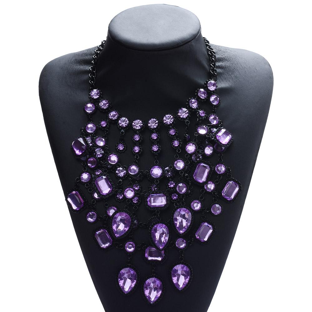 2025 New Multilayer Indian Statement Large Collar Crystal Necklace Women Boho Ethnic Big Bib Choker Necklace Ladies Jewellery