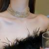Wykwintny wielowarstwowy kolorowy naszyjnik choker z diamentami - europejska i amerykańska moda high-end