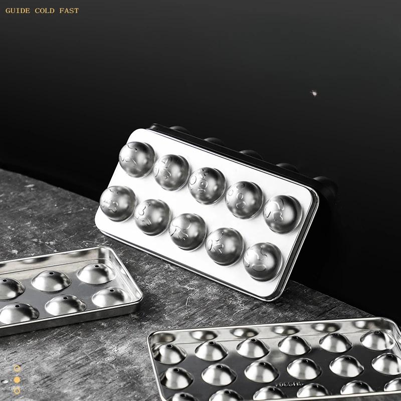 304 Stainless Steel Ice Tray Household Ice Box with Lid Bar Ice Ball Ice Cube Mold Quick-frozen Ice Cube Artifact Ice Mold