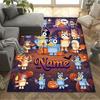 Halloween Bluey Family Personalized Text Area Rug Design for Entryway Dining Room Living Rooms Decorate Room Antislip Carpet Decorate Offices