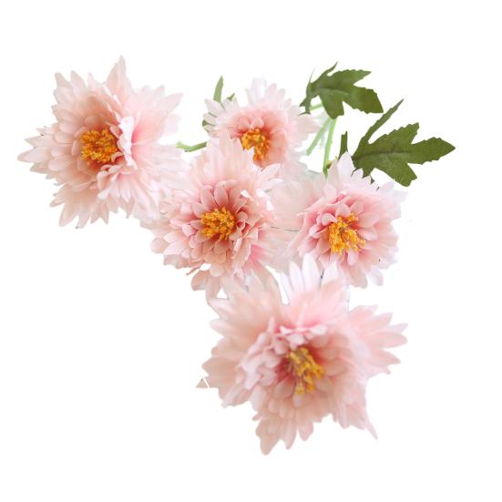 5 Heads Artificial Flower High Simulation Silk Material Realistic Texture Lifelike Bellis Perennis