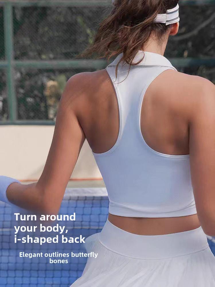 Elegante Damen POLO Kragen Tennisweste: Schnelltrocknend, Ärmellos für Sport, Fitness, Golf