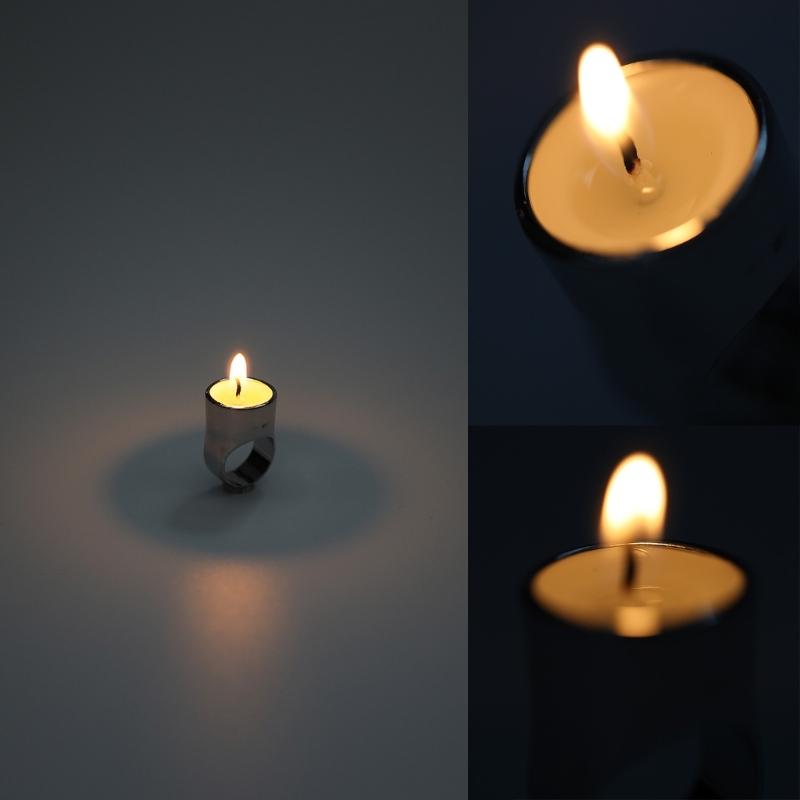 Adjustable Finger Rings Unique Candle Shape Bands Colorful Specular Rings Accessory for Women Fashionable Jewelry
