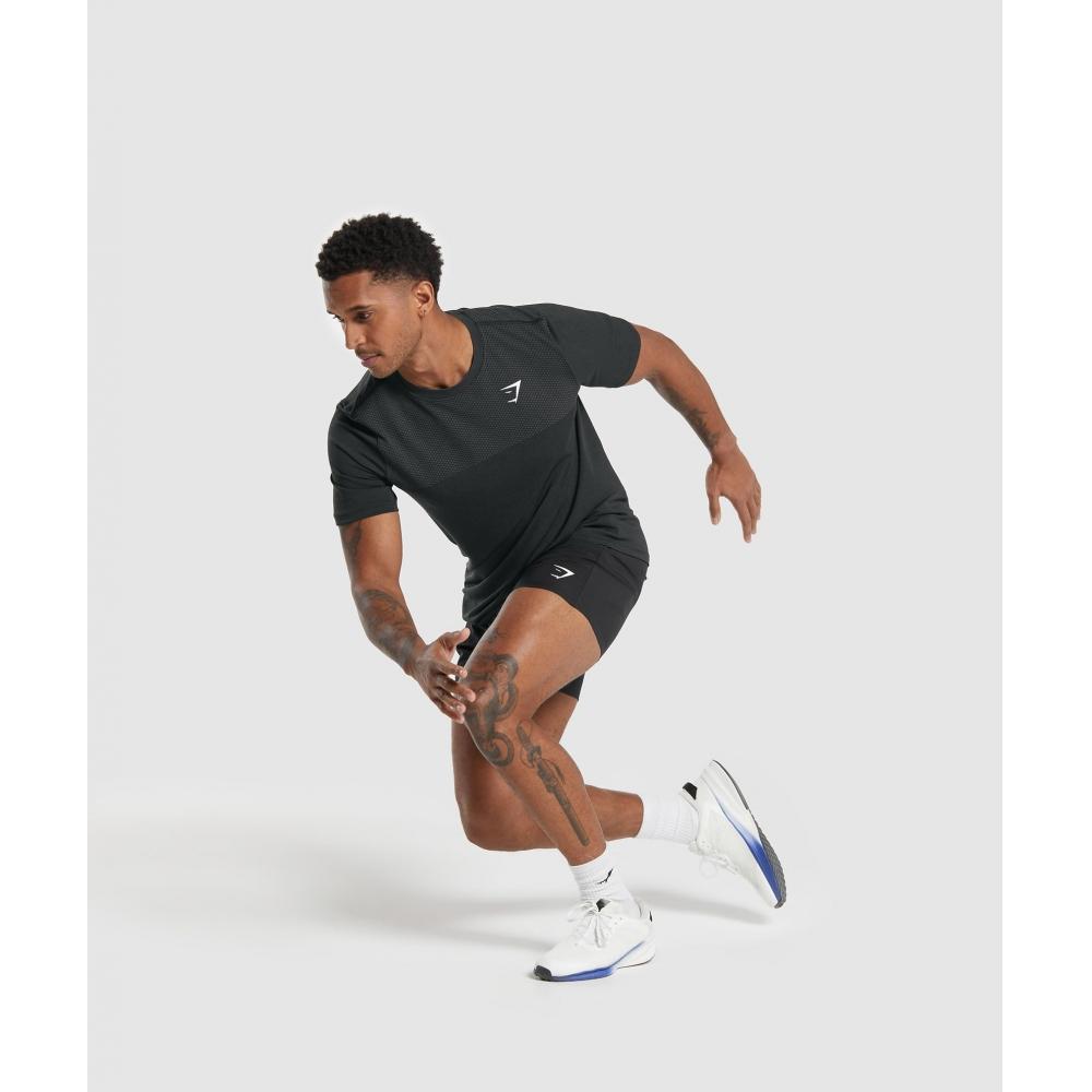 Gymshark ViTal Seamless T SHIRT Černá Středně šedá Marl A6a4d Bcl2