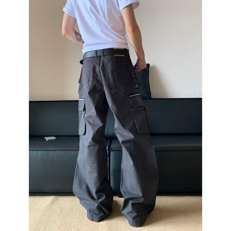 Cabbage Coke American Retro Multi-Pocket Design Cargo Pants Loose Casual Straight-Leg Floor-Length Pants Unisex Ins
