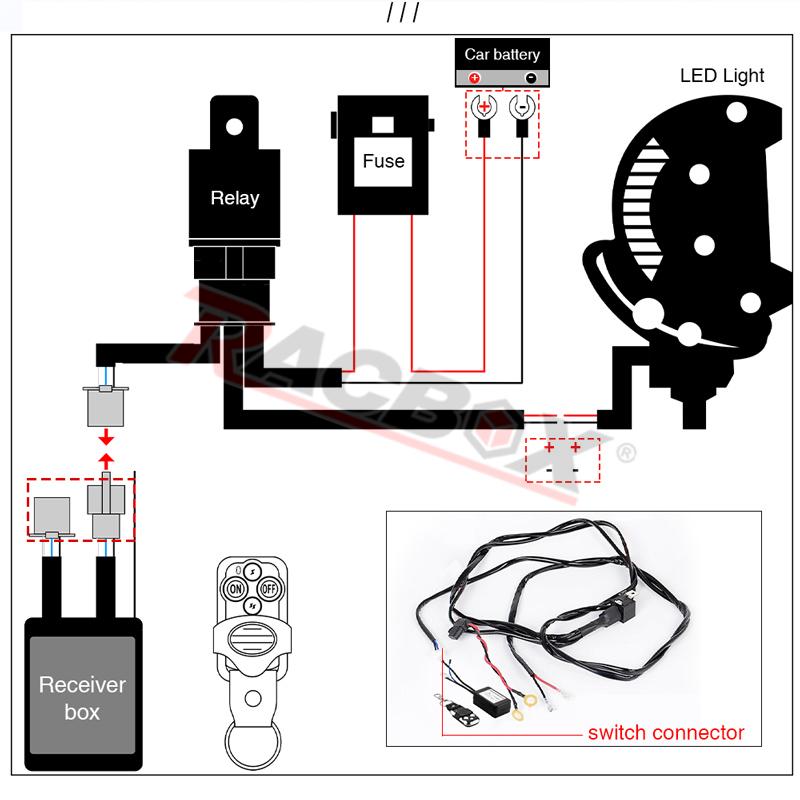 LED Light Bar Wiring Harness 12V 40A Relay Wireless On-off Switch 180W\300w Offroad Car Strobe Work Head Fog Light 2 Leads Wire