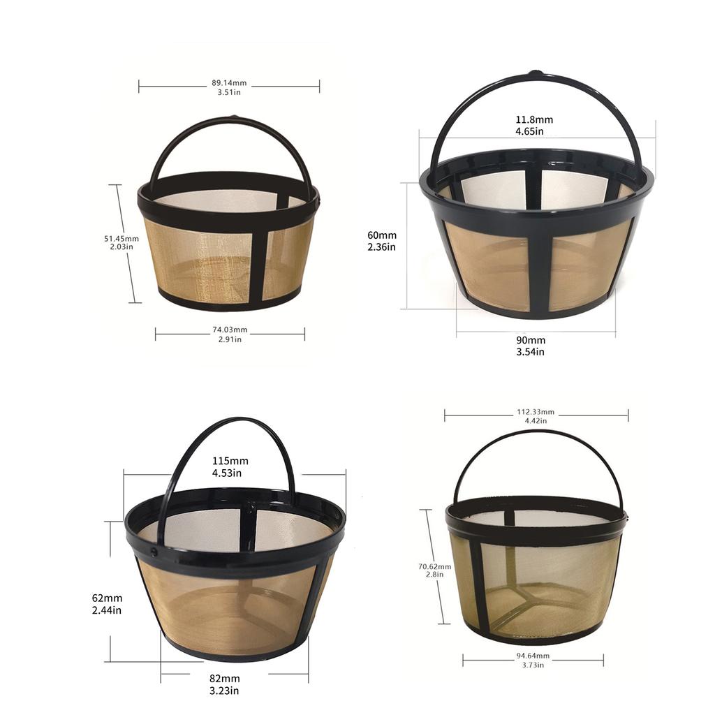 4Pieces Durable Reusable Coffee Filter Premium Metal Coffee Filters Engineered For Optimal Brewing Experience