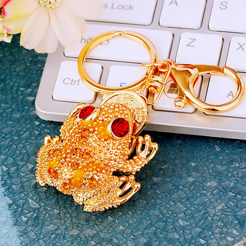 Trend Car Keyring Metal Handbag Accessory Key Chain Ring Diamond-Studded Gold-Devouring Corporate Gift