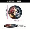 2PCS Oil Painting, Floral Printing Car Cup Pad, Insulation Pad, Used for Car Decoration