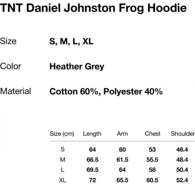 ThIs Is Never That Tnt Daniel Johnston Frog Hoodie Heather Grey