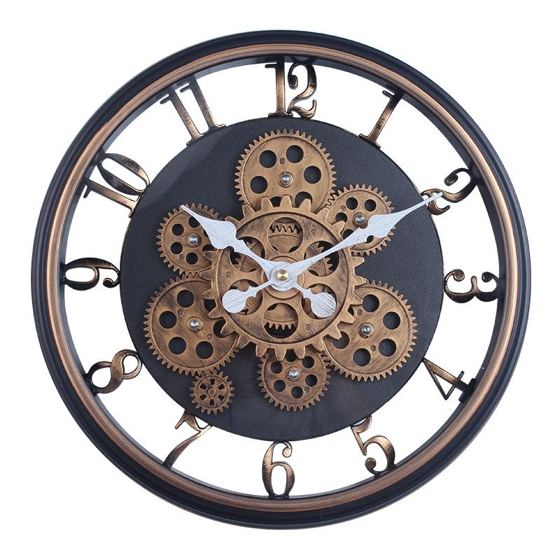

Ретро Настенные часы с полыми шестернями, Настенное украшение для ресторана, Трехмерные часы с шестернями 37CM style 1