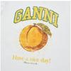 Ganni T3529 151 Peach Logo Print Women S Short Sleeve Tee