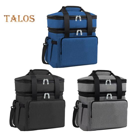 Insulated Lunch Bag 18L Double Deck Large Reusable Lunch Box Leakproof Expandable Tote Cooler Bag with Multi-Function Pocket for Work Adult Picnic