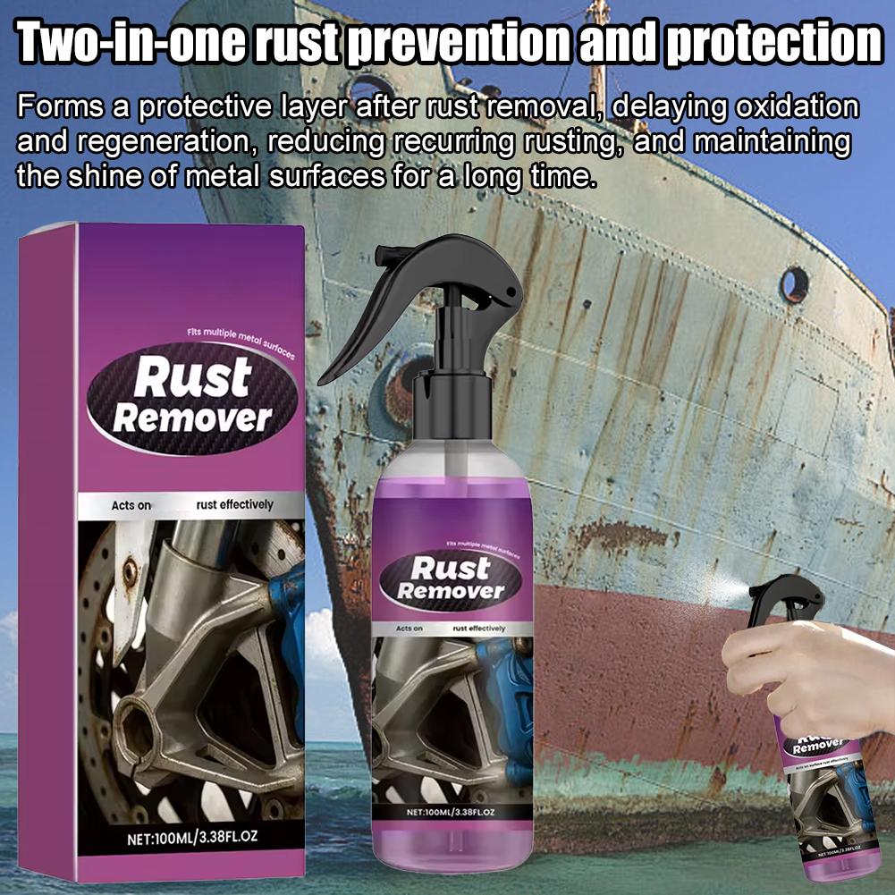 Automobile Rust Removal Spray Powerful Hub Exhaust Pipe Metal Cleaner Multi-purpose Rust Remover Effectively Removes Rust