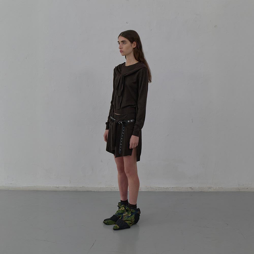 LCDC™ Tied Detail Knit Top (Brown)