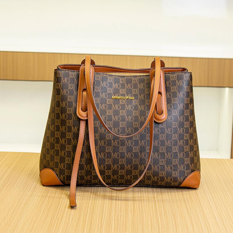 

New fashionable large-capacity tote bag simple women s handbag casual retro printed shoulder women s bag bag