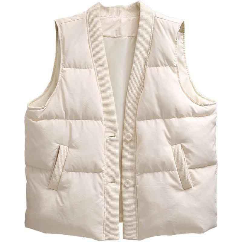 Knitted splicing large version down vest women's 2025 autumn and winter fashion vest warm white duck down vest tide