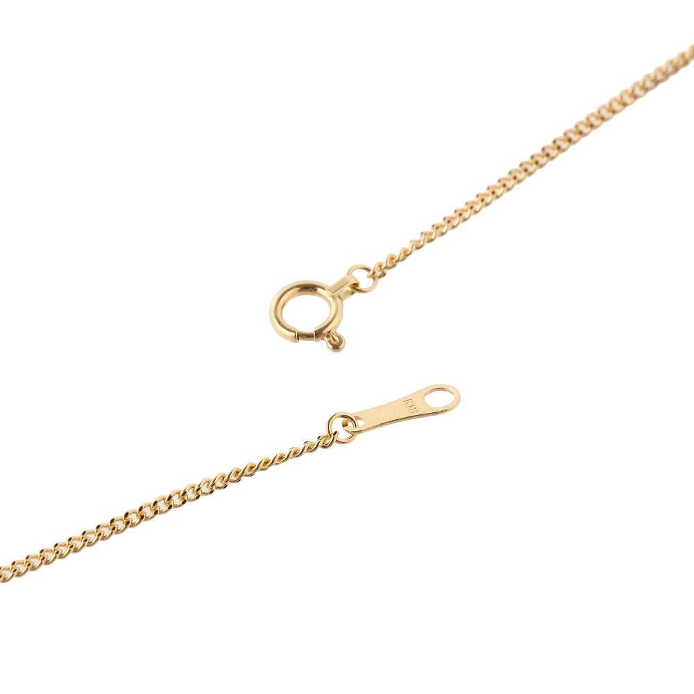 Happy Goods Shop Curb Chain with for Men and 18K Gold Bracelet, 18cm, Thin, 1.2mm Wide, Clasp, Women,
