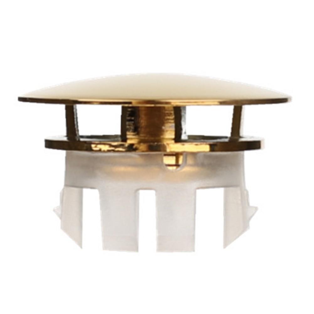 Sink Overflow Cap Brass Round Hole Cover for Bathroom Basin with Plastic Prongs