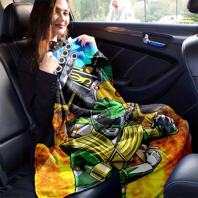 1pc, Power Rangers Dino Charge Green Ranger Home Decor Blanket, Perfect for Couch, Bed, Travel, Camping, Car, Beach, Office Nap, Soft Throw Gift for F