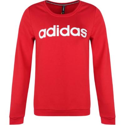 adidas Neo Letter Logo Printed Crew Neck Pullover Long Sleeve American Sweatshirt Women Sweatshirt Red DZ7678