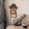 Cartoon Mouse Eating Cookie Wall Sticker for Bedroom Living Room Home Background Decor Self-Adhesive Removable Decal