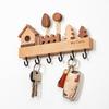 Rustic Wood Key Hanger Entrance Key Hanger with 6 Hooks Decorative Wall Mounted Hanger for Keys Scarves Hats Farmhouse Home Entryway Bedroom