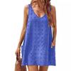 Women's Casual Summer Small Suspender Beach Cover Shirt V-neck Loose Vest Pocket
