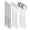 12Pcs/Set Western Golden Stainless Steel Cutlery Set Mirror Dinnerware Set Fork Spoon Chopsticks Tableware Flatware Set