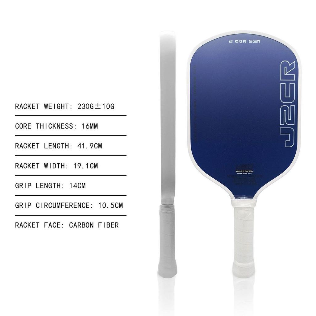 J3CRepp Gen5 Pressa a Caldo Potenza Fibra di Carbonio Racchetta da Pickleball Nucleo in Schiuma Vernice Opaca Ruvida Racchetta Pro per Allenamento Competizione