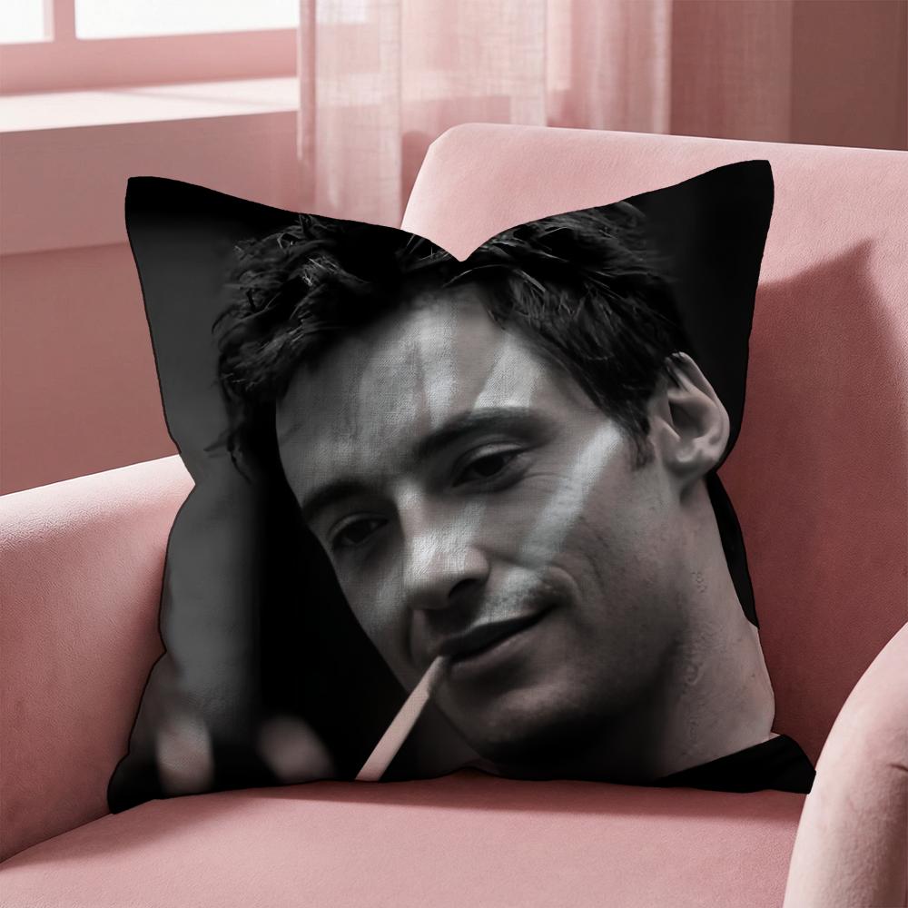 Custom H-Hugh Jackman Cushion Cover Multi-Scene Pillow Cover for Home & Car - Reversible, Soft & Durable for Daily Use
