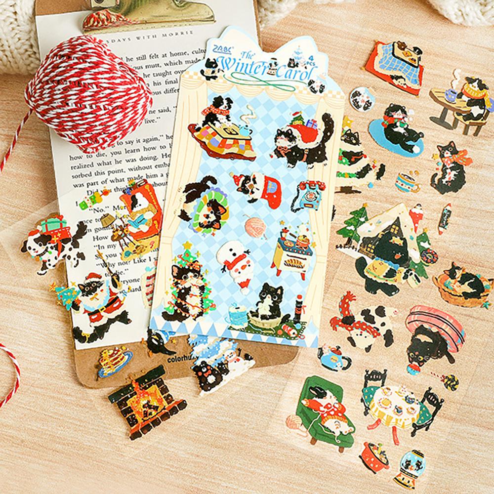 Mengmeng Black Meow Animal Creative Stickers, Cat Account Material DIY Stickers