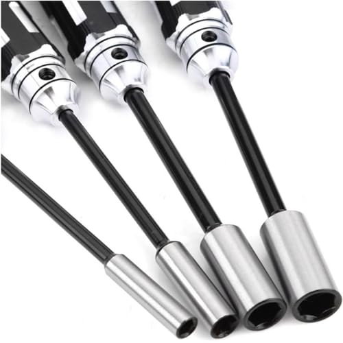 Hex Nut Driver, Hex Driver Wrench, Hex Socket Nut Driver, Precision Nut Driver Set, Hex Socket Nut Driver for Model Airplane Repair (4.0mm, 5.5mm, 7.0
