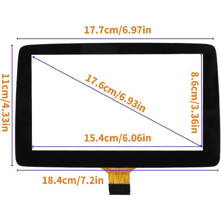 7" Touch Screen Digitizer Replacement for 2014 2015 2016 Mazda 3 2016 MX-5 CX-3 Infotainment Screen Replace Part Number BHP1611J0D & K40005A29F