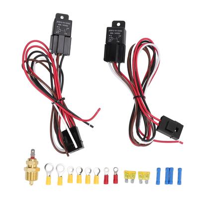 Zestaw do okablowania podwójnego wentylatora elektrycznego 12VDC WŁĄCZANIE 185°F WYŁĄCZANIE 175°F Zestaw przekaźnika termostatu wentylatora elektrycznego dla 10 12 14 16