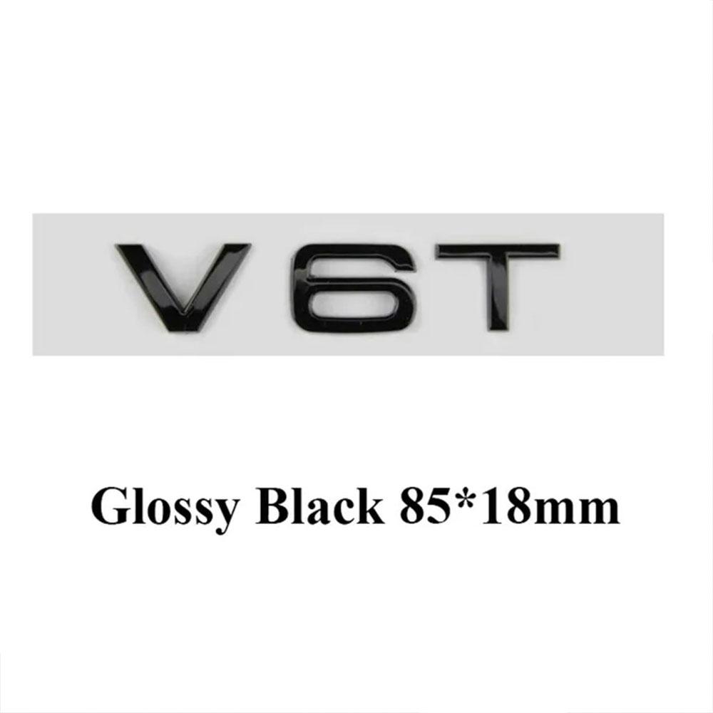 3D ABS Chrome Black Logo V6T V8T V10 Emblem Car Fender Side Badge Decals