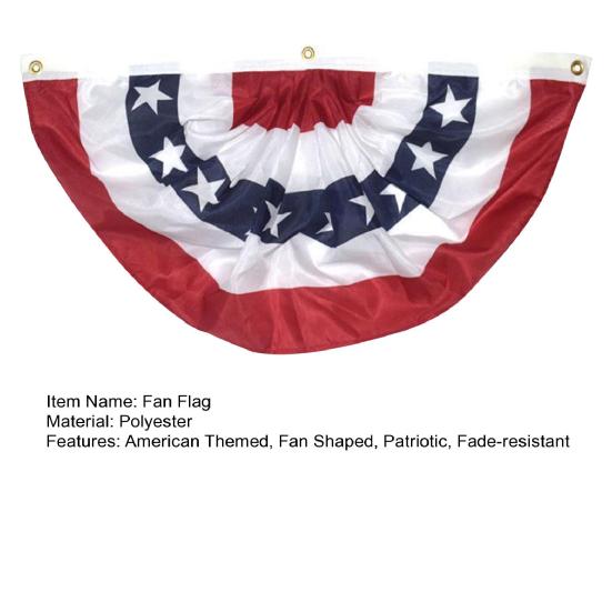 American Pleated Fan Flag Patriotic Red White Blue USA Bunting 4th of July Banner Decoration for Memorial Day Independence Day