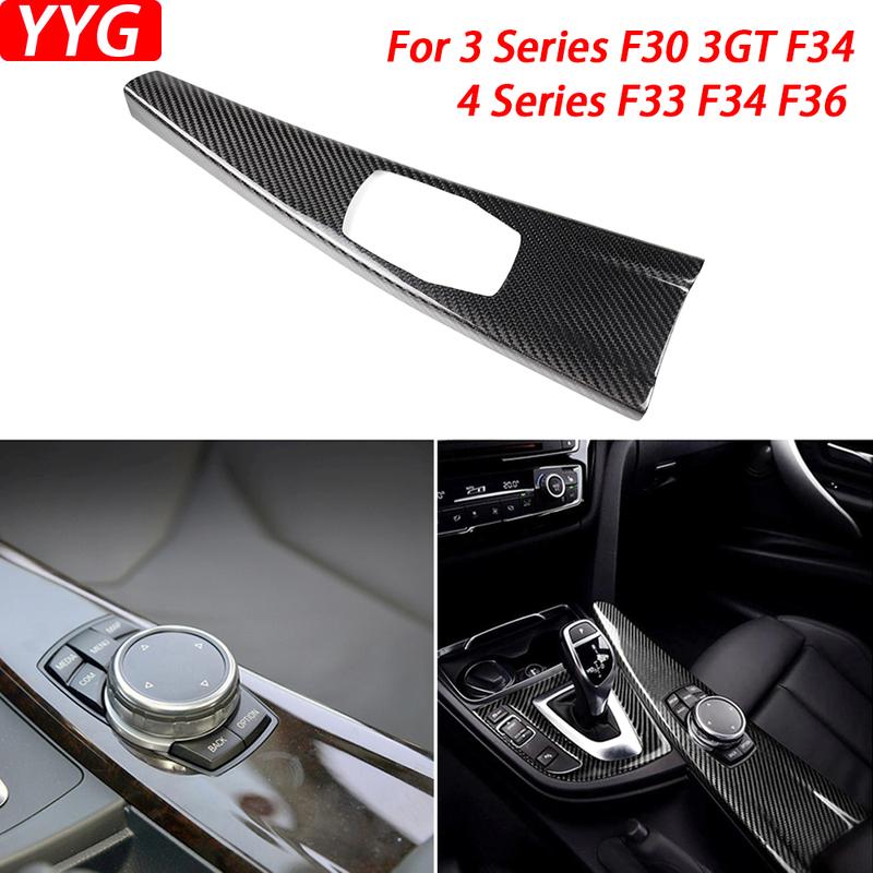 For BMW 3 4 Series F30 2013-18 3GT F34 14-18 F33 F34 F36 14-18 Carbon Fiber Gear Shift Multimedia Panel Car Interior Accessories